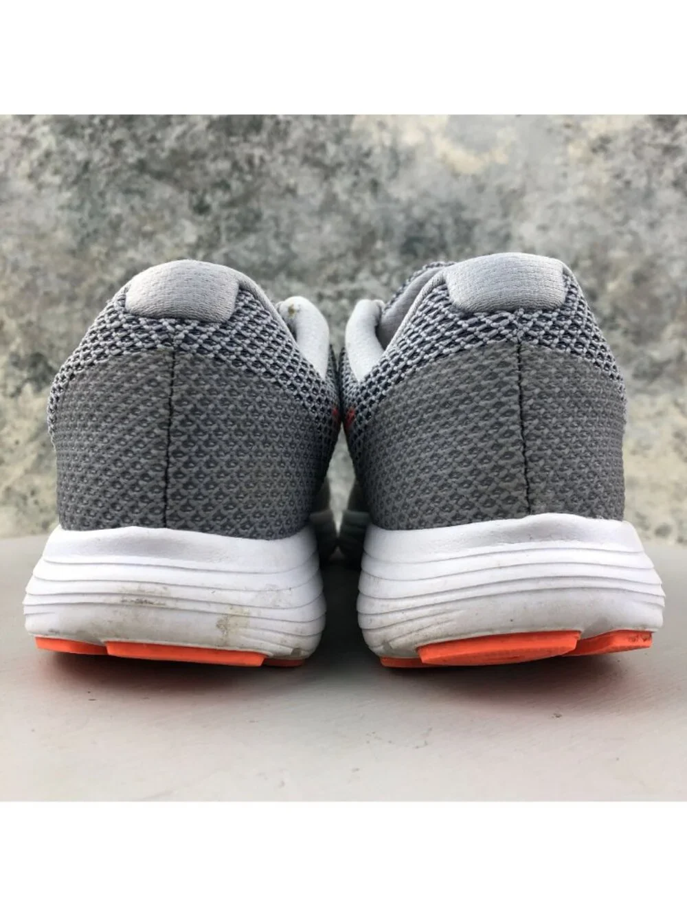 Nike Women's Size 8 Revolution 3 Wolf Grey Hyper Orange Sneakers 819303-002